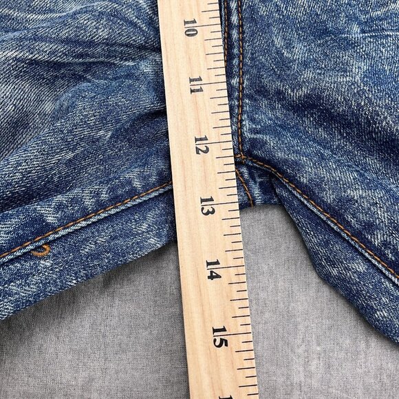 Rocawear Shorts Men 30W/31Wx13LBlue Acidwash Crease Hip Hop Y2K Button Flap - Picture 7 of 11